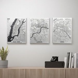 IKEA Metallic Canvas City Trio Frames - Set of 3